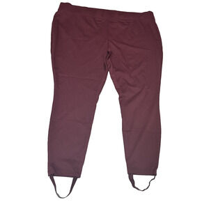 Isaac Mizrahi Live! Women's Pants Stretch Knit Stirrup Spiced Wine 2XP Petite